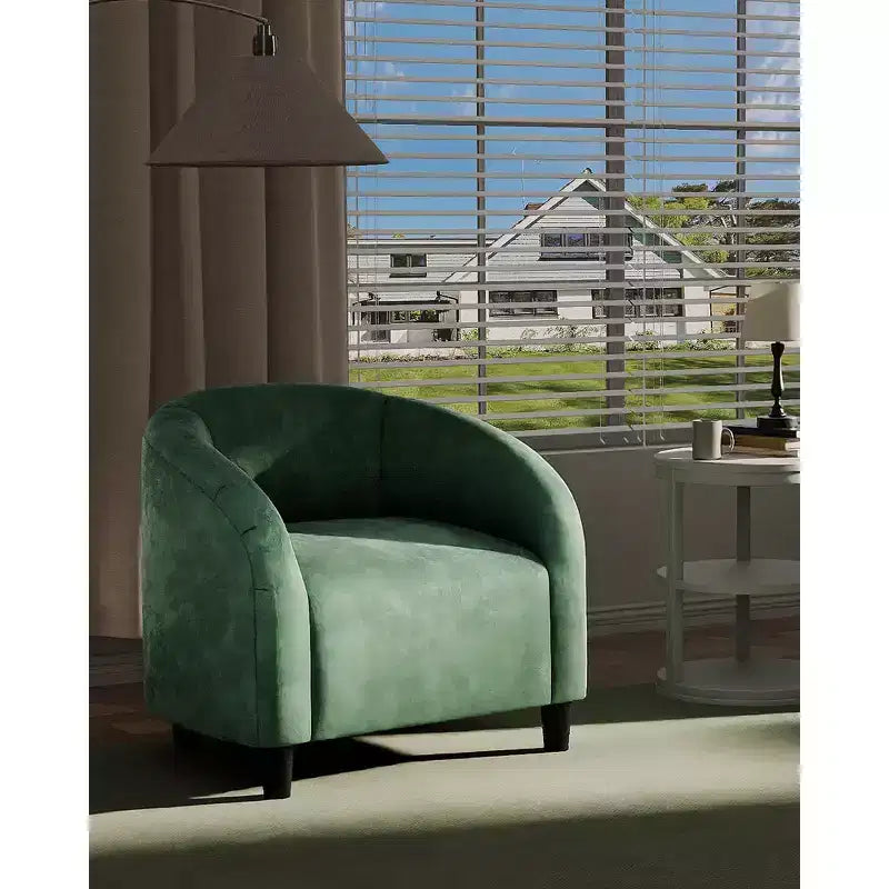 Fauteuil en velours, fauteuil club confortable avec accoudoirs rembourrés
