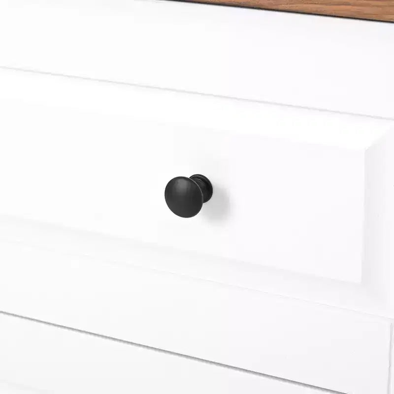 Commode de rangement blanche ; 4 tiroirs avec poignées brossées