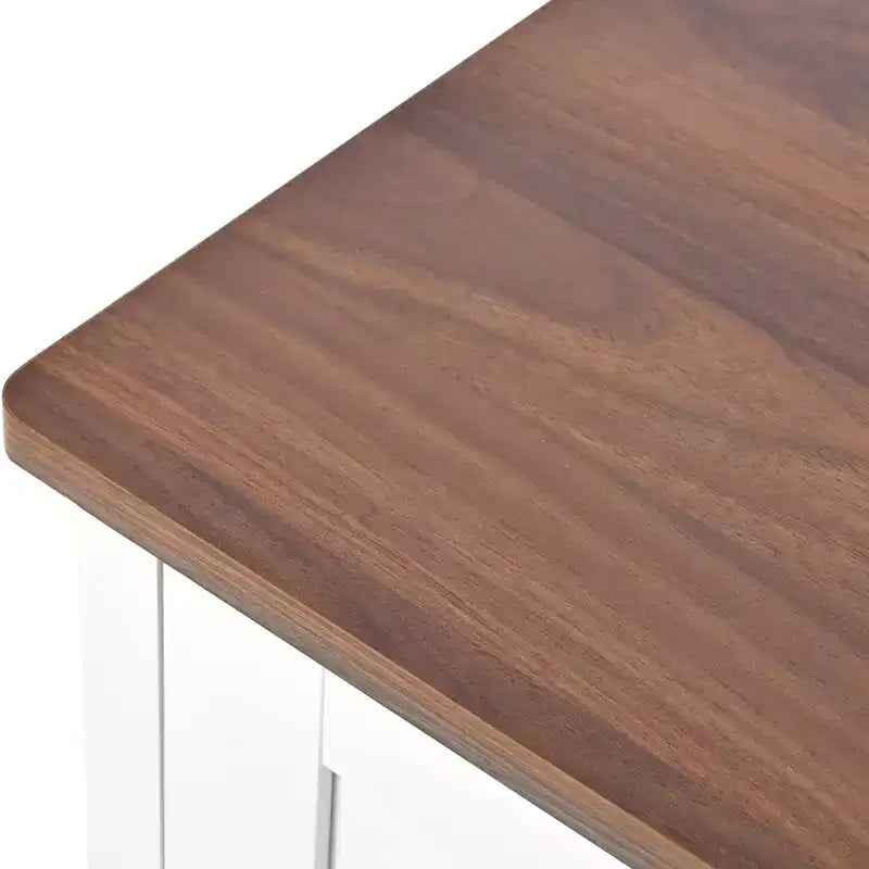 Commode de rangement blanche ; 4 tiroirs avec poignées brossées