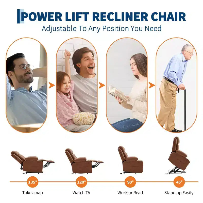 Fauteuil inclinable électrique avec fonction chauffante lombaire