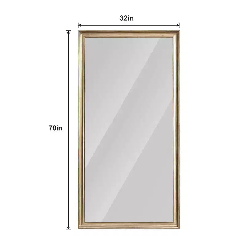 Miroir psyché sur pied avec cadre en bois artificiel couleur cuivre