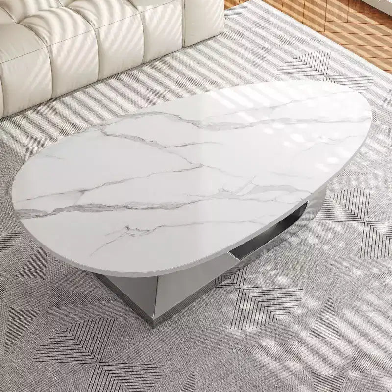 Table basse en galet de marbre imitation pour salon
