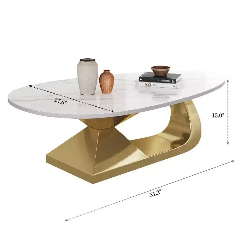 Table basse en galet de marbre imitation pour salon
