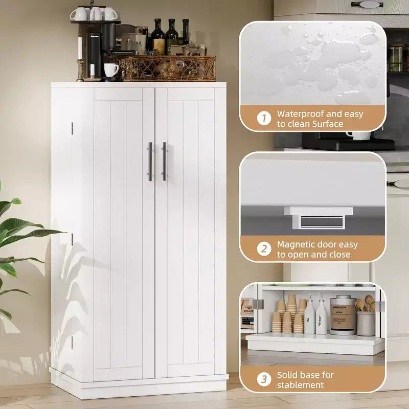 Meubles de cuisine ; meubles de rangement pour aliments avec portes et étagères réglables
