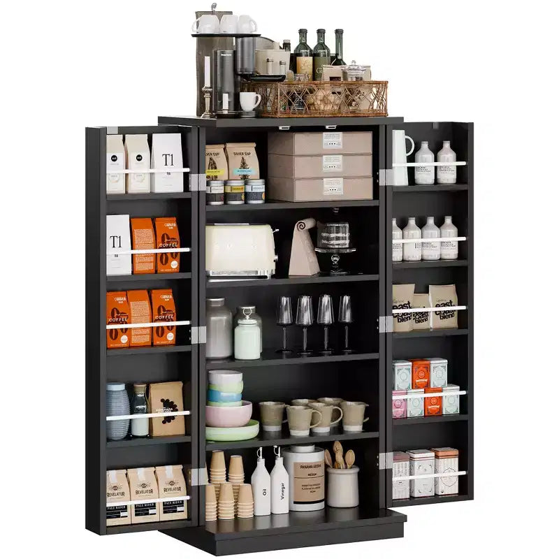 Meubles de cuisine ; meubles de rangement pour aliments avec portes et étagères réglables