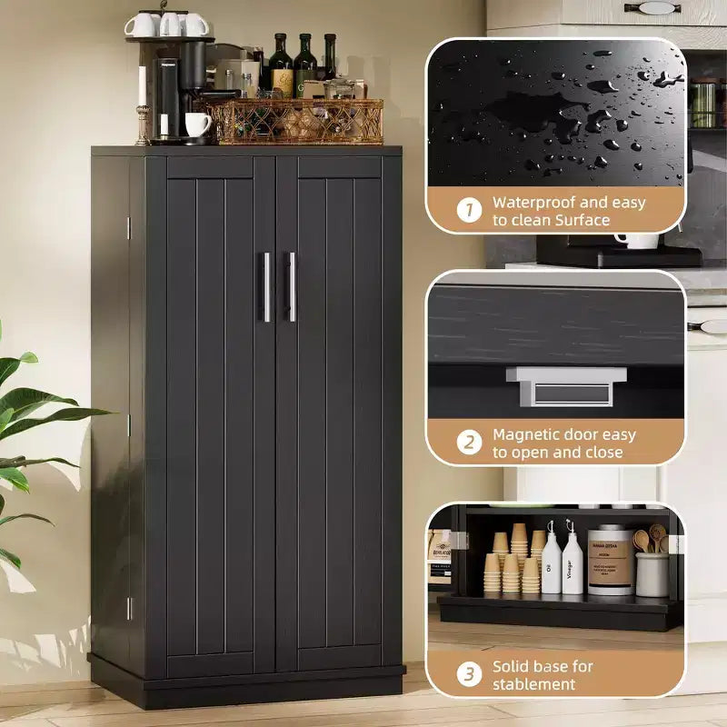 Meubles de cuisine ; meubles de rangement pour aliments avec portes et étagères réglables