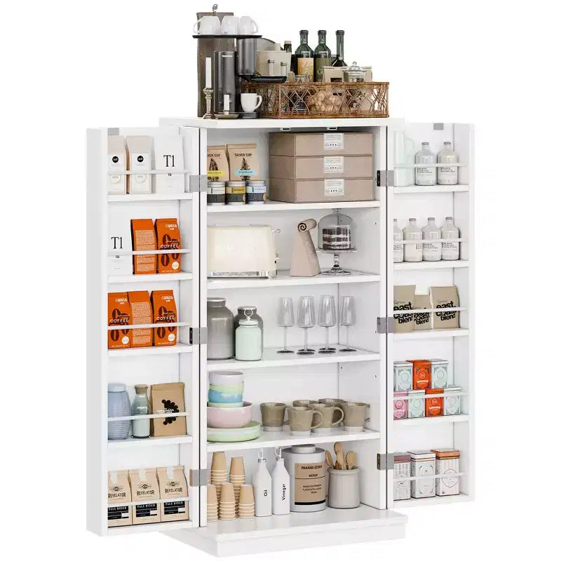 Meubles de cuisine ; meubles de rangement pour aliments avec portes et étagères réglables
