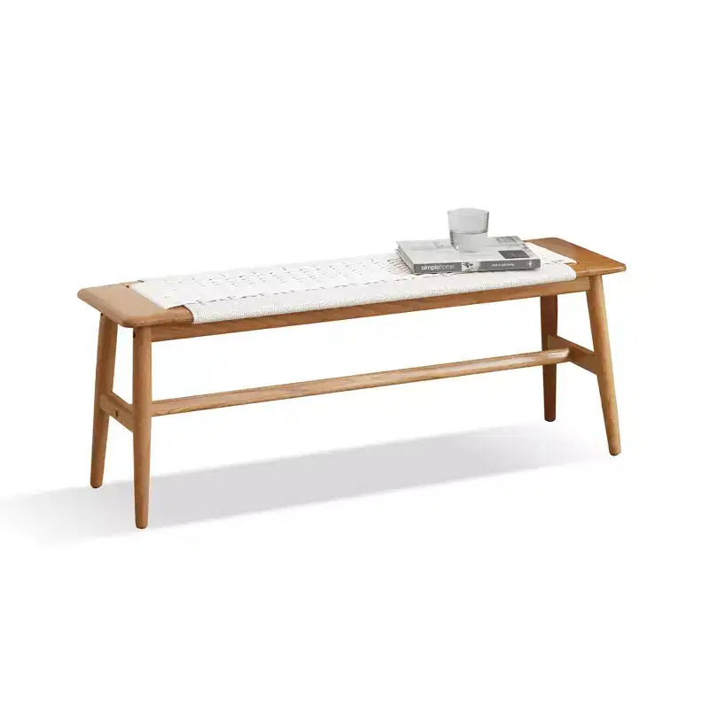 Banc tressé en chêne naturel