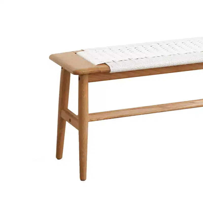 Banc tressé en chêne naturel