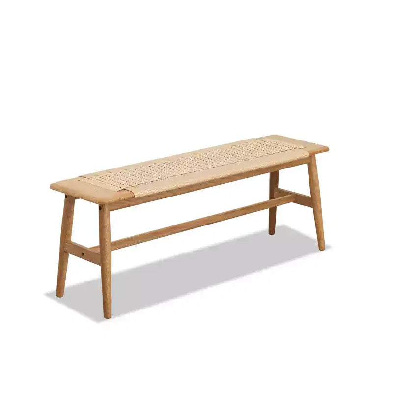 Banc tressé en chêne naturel