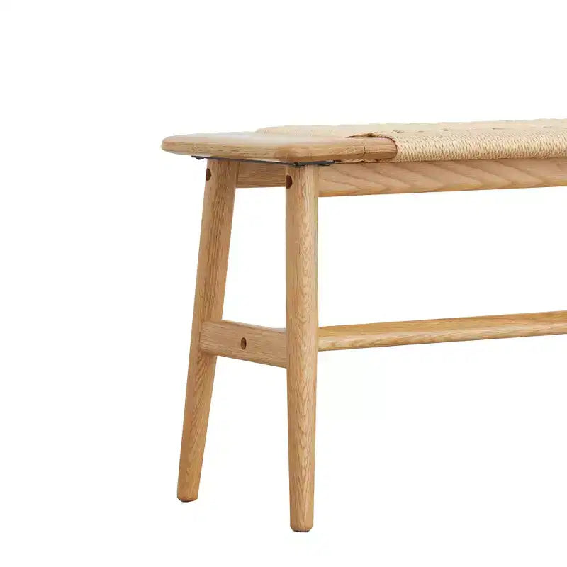 Banc tressé en chêne naturel