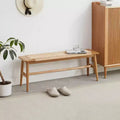 EHMKNP Natural Oak Woven Bench: Versatile Seating for Dining; Bedroom & Beyond