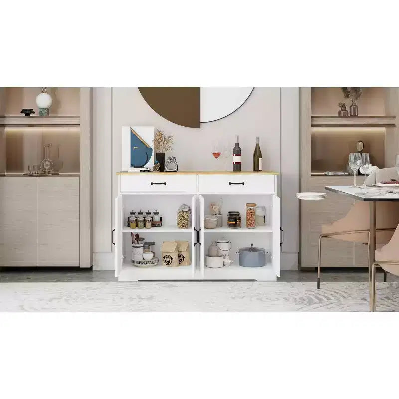 Buffet de style campagnard ; 2 tiroirs, 4 portes