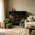 Meuble TV moderne de style médiéval avec espace de rangement