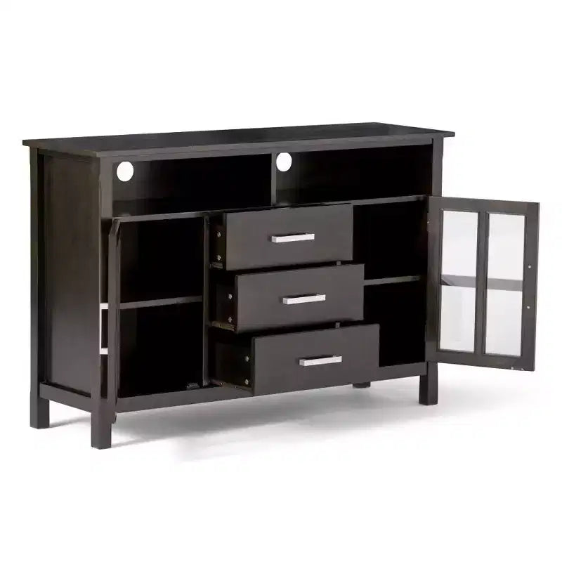 Medieval-style modern TV cabinet with storage space