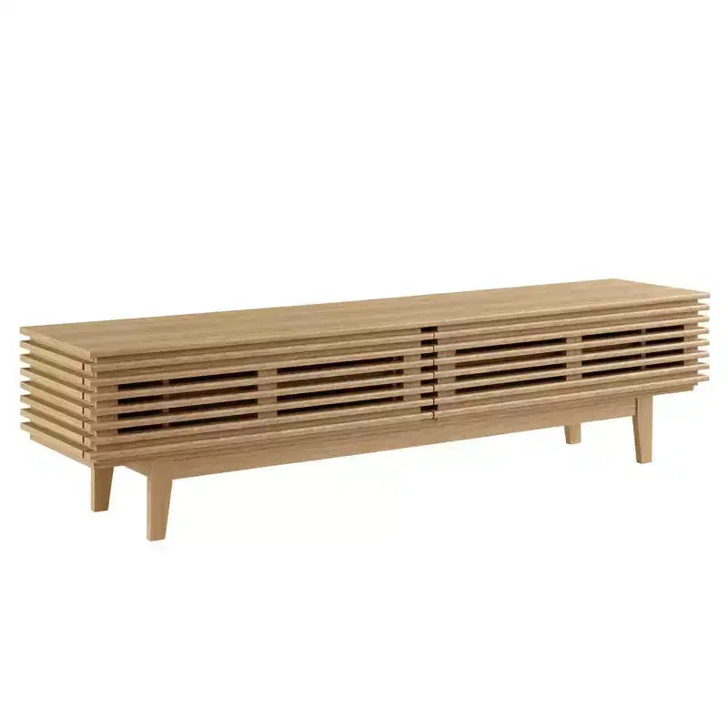 Render TV Stand for TVs up to 80" Brown - Modway: Mid-Century Modern; Adjustable Shelves; Cable Management