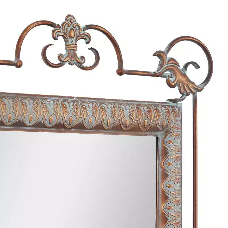 Console d'entrée traditionnelle en fer forgé avec une finition bronze miroir.